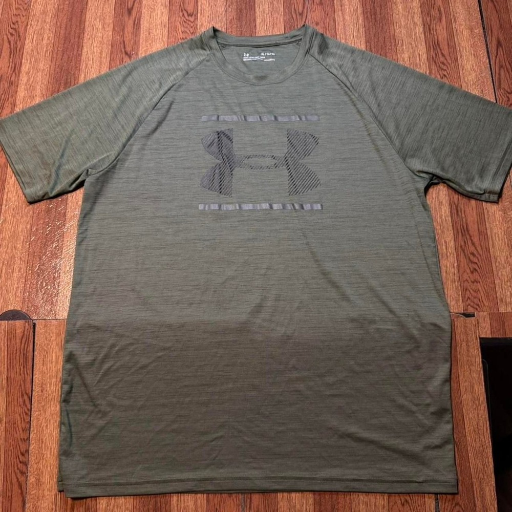 Under Armour‎ Green Heat Gear Retro Sportswear Running Train Shirt XL